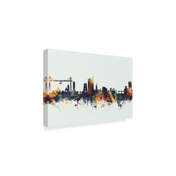 Michael Tompsett 'Newport Wales Skyline Iv' Canvas Art,30x47